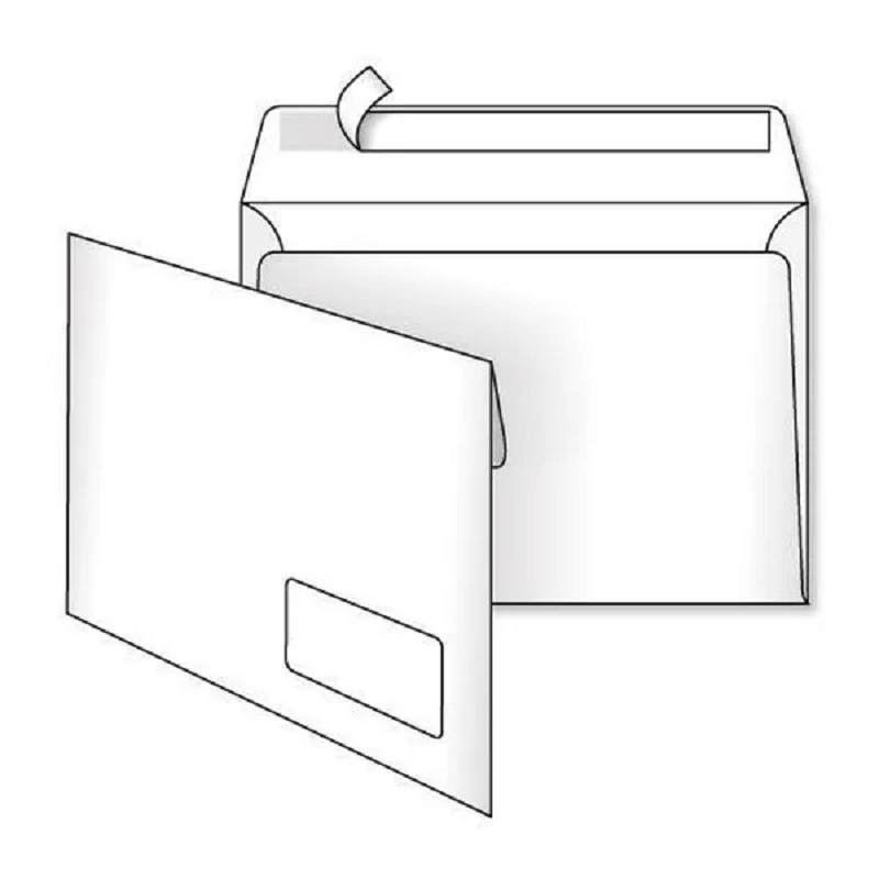 Конверт С5 162*229 СКЛ біл. 80 з вікном 45*90 (3544)