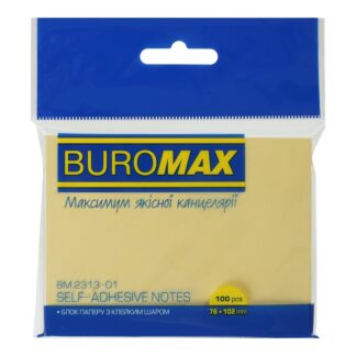Блок для нотаток з клейким шаром 76х102х100арк. BM.2313-01 жовтий