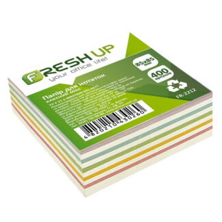 Блок д/нотаток 85х85х400л Fresh Up клеєн., кольоровий мікс FR-2212