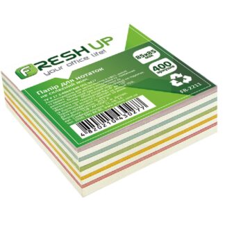 Блок д/нотаток 85х85х400л Fresh Up не клеєн., кольоровий мікс FR-2211