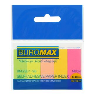 Закладки паперові ВМ.2331-98 45х15мм,5х30 арк. НЕОН