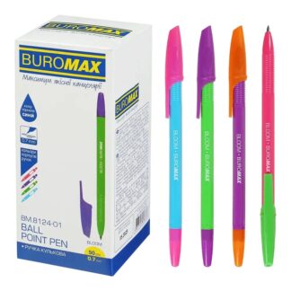 Ручка кулькова BM.8124-01, 0.7мм., BLOOM ассорті корпусів, сині чорнила