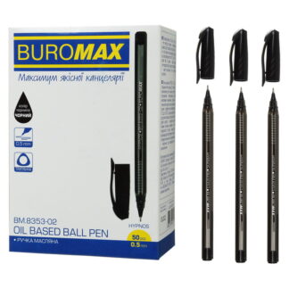 Ручка кулькова BM.8353-02 масляна, прозор., чорна