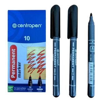 Маркер Permanent Centropen 2836 2м.,круглий чорний