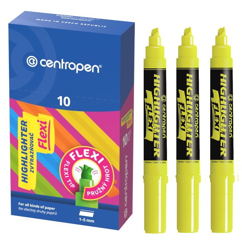 Текст-маркер Centropen 8542 Flexi клиноподібний жовтий