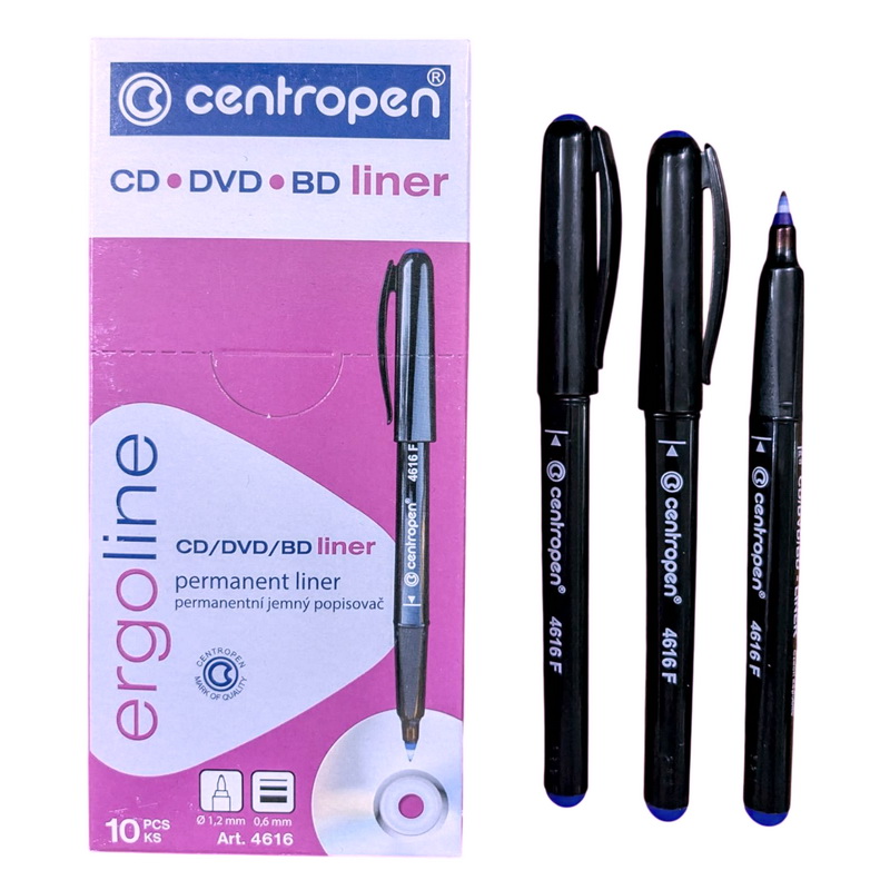 Маркер-лінер Centropen 4616 0,6мм ergoline синій