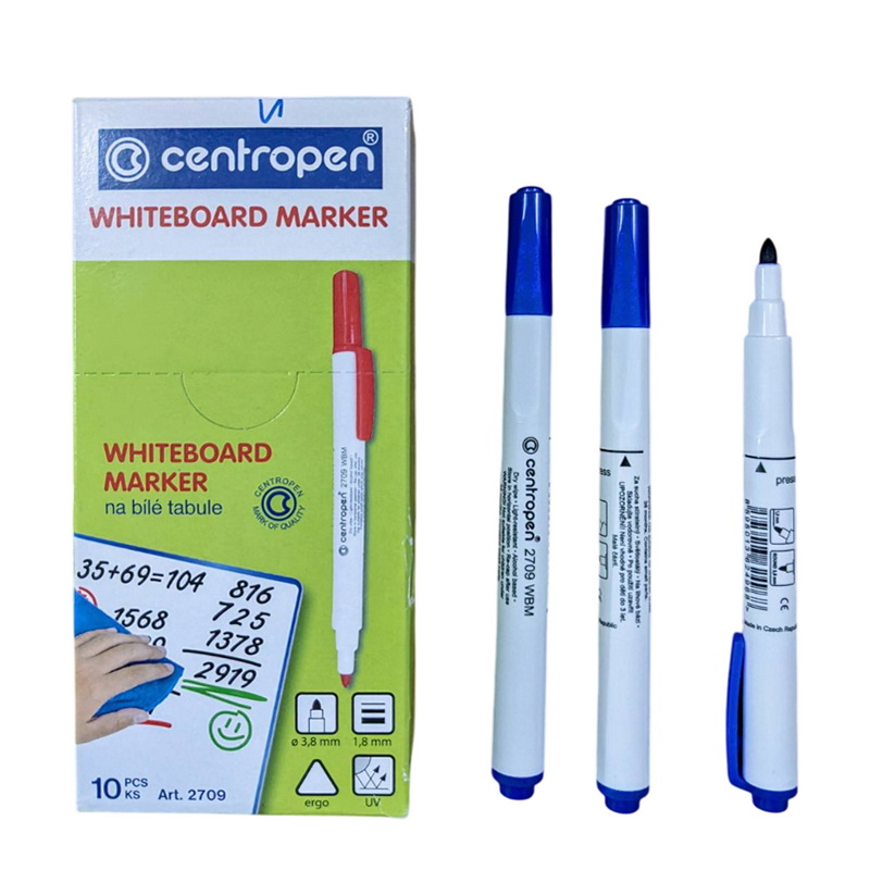 Маркер для дошок Centropen 2709 1-2мм круглий синій