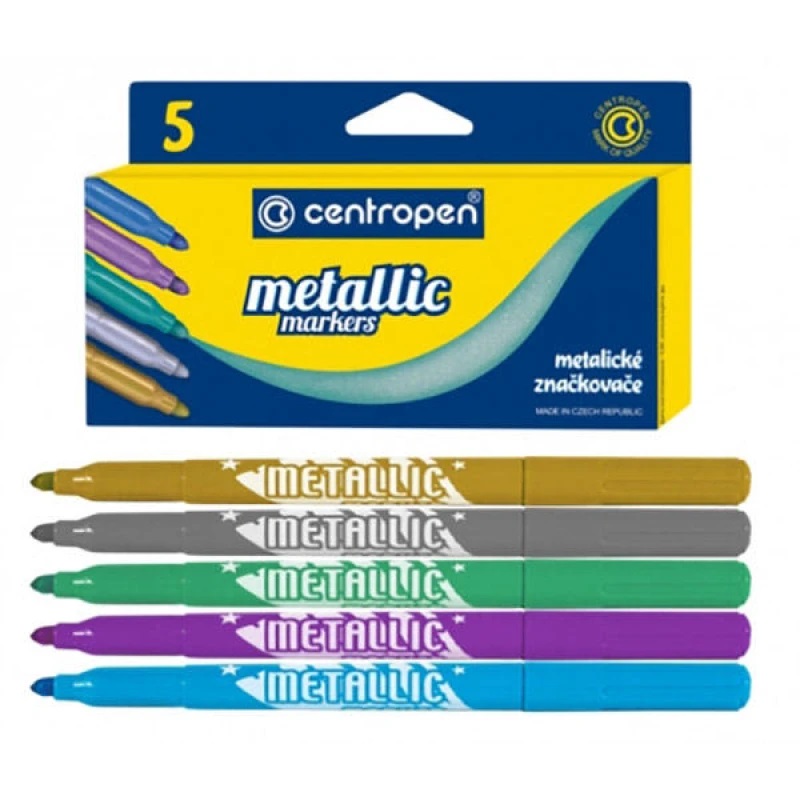 Фломастери 5кол. Centropen 8690/5 METALLIK