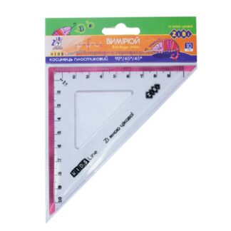 Косинець пластиковый 100 мм (45*45*90) ZB.5620-10, з рожевою смужкою