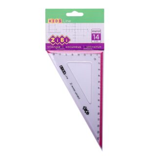 Косинець пластиковый 140 мм (90*60*30) ZB.5622-10, з рожевою смужкою