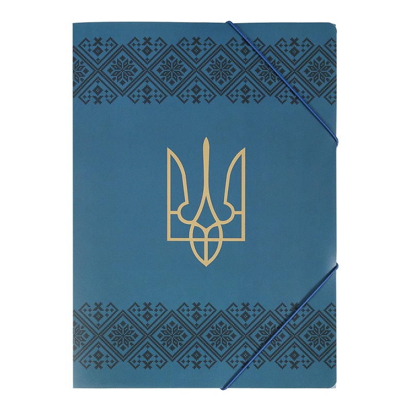 Папка на гумках, А4, BM.3972-68, UKRAINE DECOR, вишиванка синя