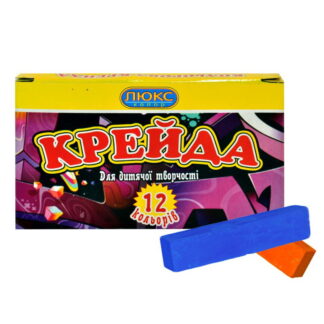 Крейда кольорова 12кол. квадратна Люкс Колор КК.1412 (912)