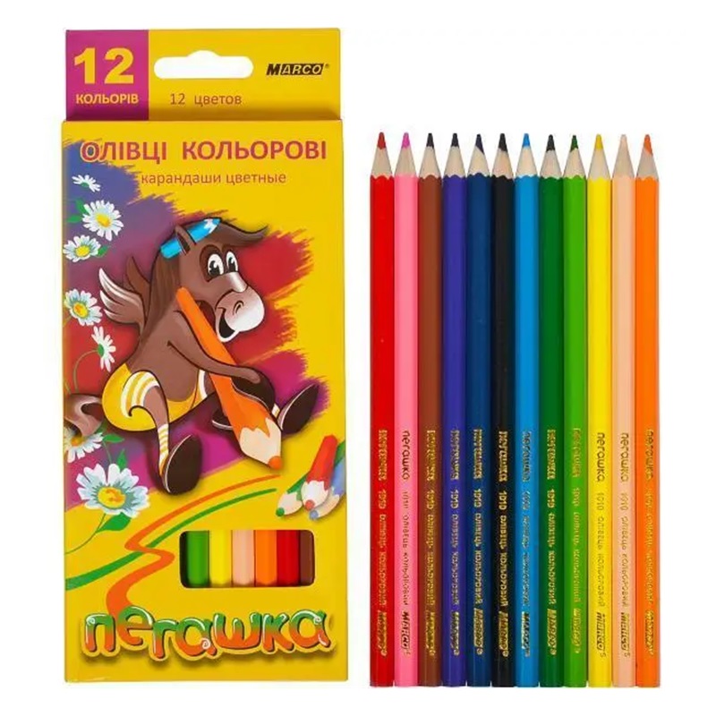 Олівці Marco 1010-12СВ 12кол. Пегашка