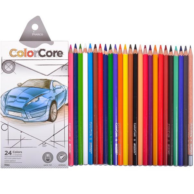 Олівці Marco 3100-24СВ 24 кол.+1 графітний Color Core Машина