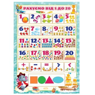Плакат 'Рахуємо від 1 до 20' PL-07U
