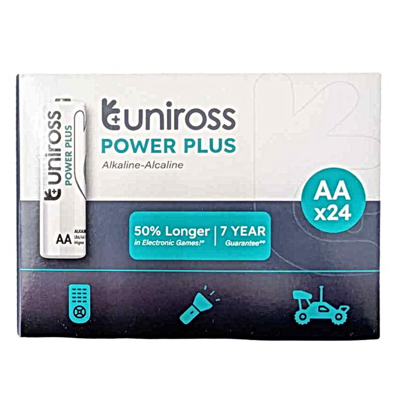 Батарейка AA Uniross лужна Power Plus Alkaline 1.5V - BX24 (LR06)