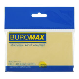 Блок для нотаток з клейким шаром 76х127х100 арк. BM.2314-01 жовтий