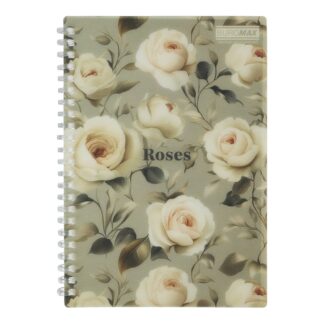 Зошит на спіралі А-5 80арк. пласт.обкл. BM.2587-20, ROSES ARABESKI