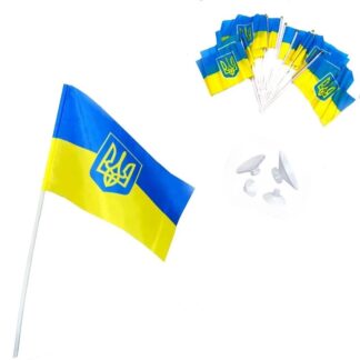 Прапорець 'Україна' 14*21см на паличці. + присоска