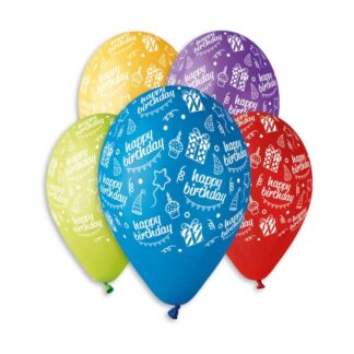 Кулька повітряна латексна 12' GS-110 492 пастель асорті 'HAPPY BIRTHDAY'